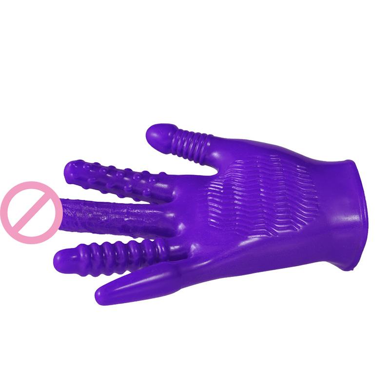 Mănuși sexuale Dildo cu degetele Masturbare Erotic Vagin Stimulator Auto-reconfortant Sâni Masaj mamelon Jucării BDSM sexy pentru