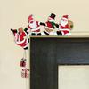 Door Corner Christmas Decoration With Dolls Holding Hands Cartoon Santa Claus Snowman Elk Corner Door Decor Set