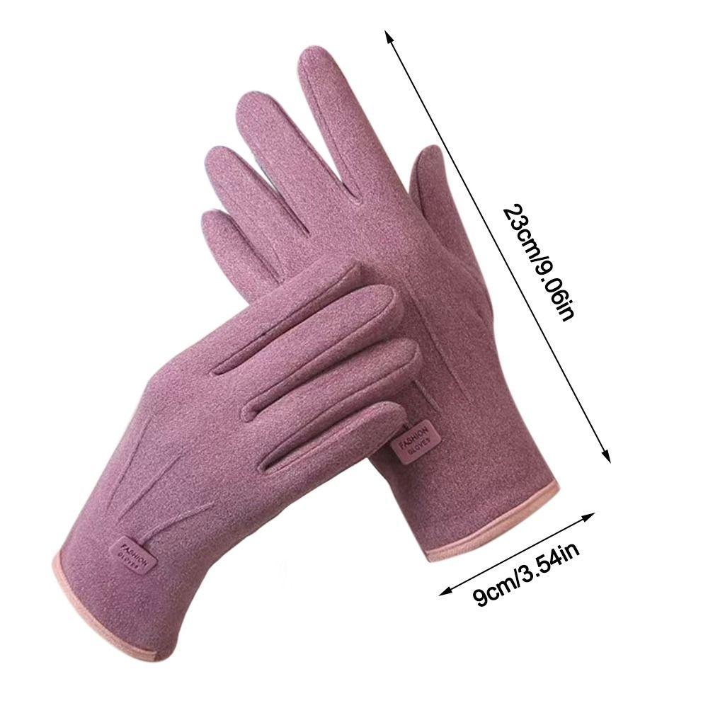 Vintage Windproof Touch Screen Gloves Thick Wear-resistant Cycling Gloves Winter Full Finger Warmer Glove