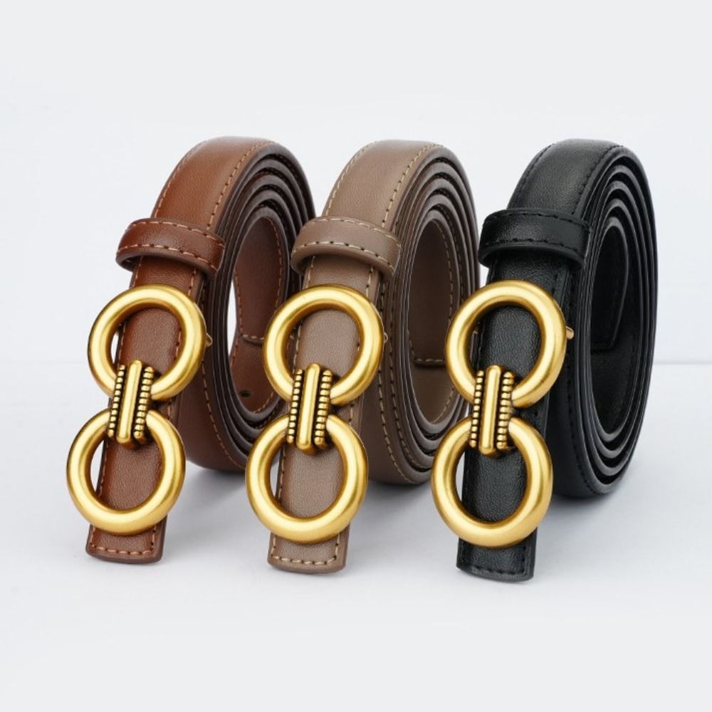 Styling Accessories Casual Geometric Belt PU Leather Thin Waistband High Quality Waist Seal