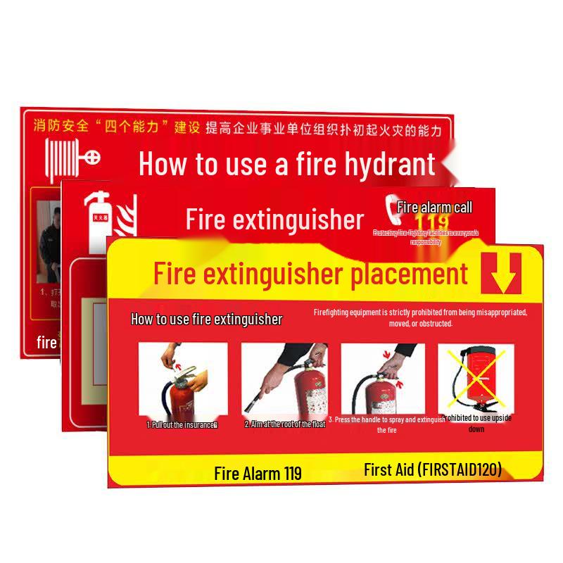 COUVEZI Fire Extinguisher & Hydrant Safety Instruction Sticker