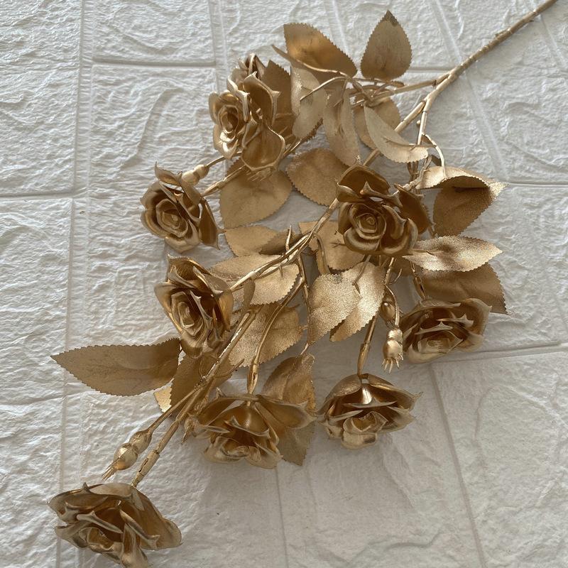 Artificial Golden Eucalyptus Hydrangea Fan Leaf Fake Flower Wedding Photography Home Hotel Ginkgo Leaves Plant Accessories Decor