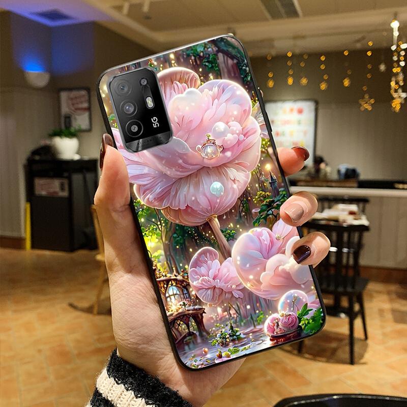 Natura kwiat piwonia róża etui na telefon do OPPO Reno 10x zoom 9 8 Pro 7 Pro 6 6Pro 5 4 Pro 3 Pro 2 2Z 7lite 8lite Reno 5 Z