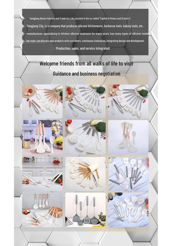 43-Piece Silicone Utensil Set: Heat-Resistant Non-Stick Spatulas & Stainless Steel Kitchen Tools.