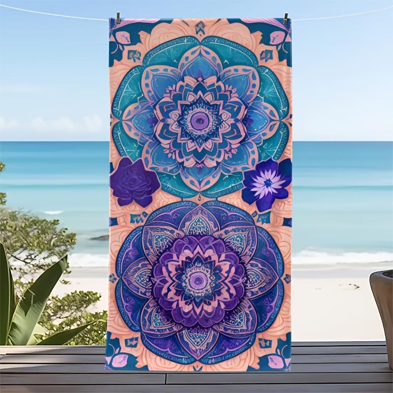 Hello Summer Colorful Flip Flop Pattern Beach Towel Quick Dry Microfiber Large Towel For Swimming Pool Beach Bath Outdoor