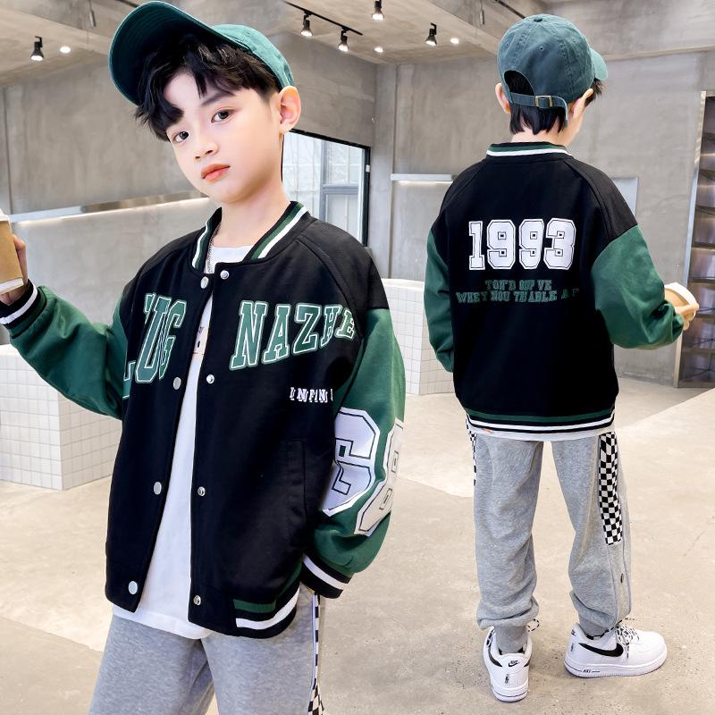 

Spring & Autumn Korean-Style Boys Street Fashion Baseball Jacket Set - Trendy Clothing for Kids 140cm