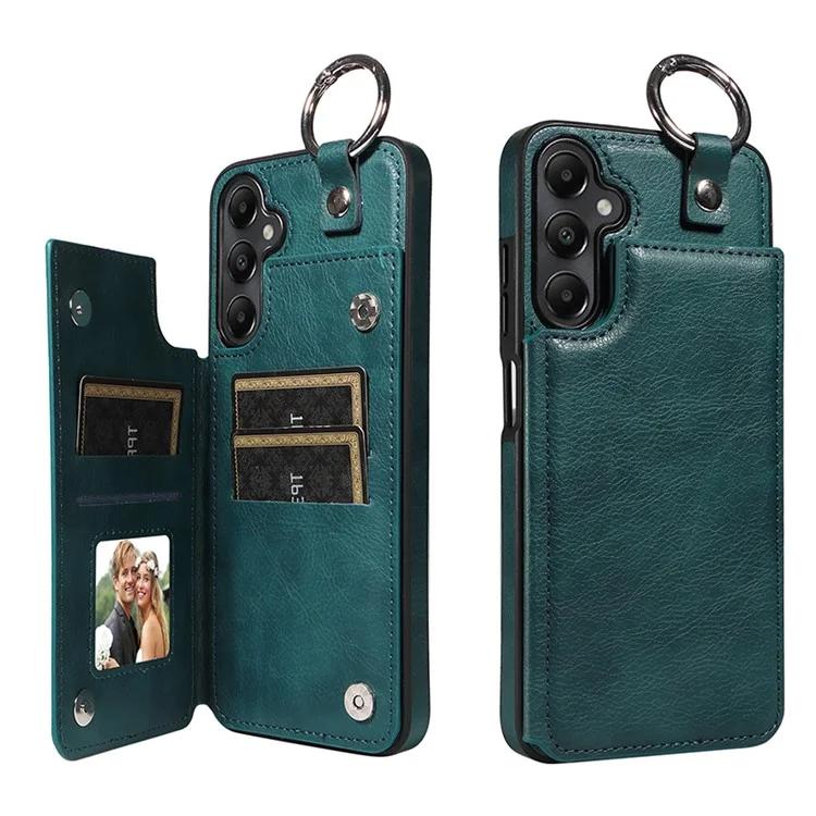

003 For Samsung Galaxy A05s 4G Magnetic Case Litchi Texture PU Leather Back Cover