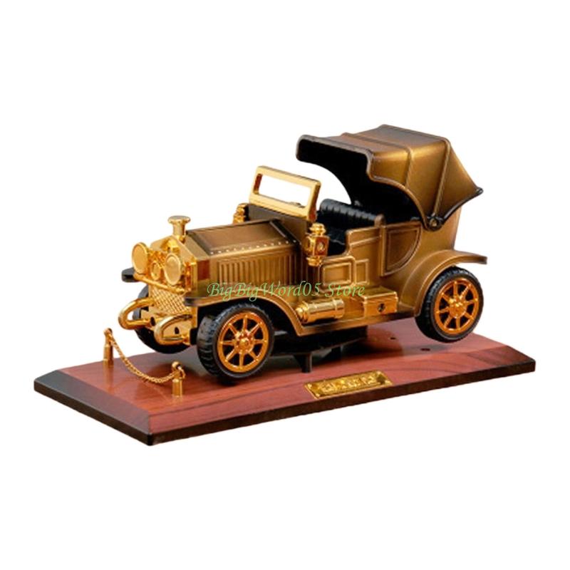 24TE Nostalgic Railway Train And Classical Car Model Wind Up Music Box with Base For Shelf Desktop Decoration Ornament Gift