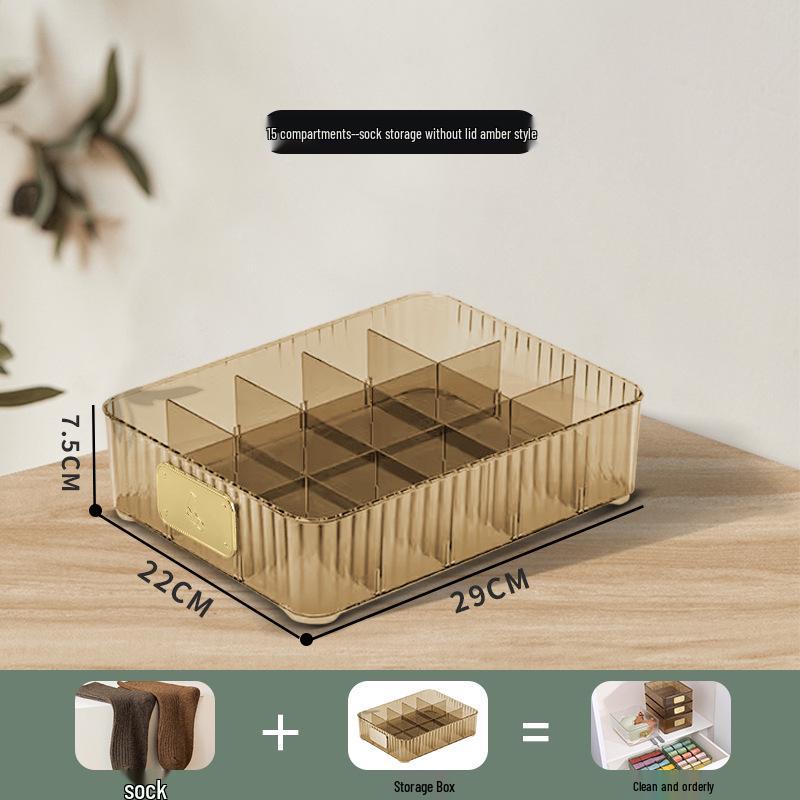 Multifunctional Plastic Underwear Storage Box with Lid – Organizer for Bras, Socks, and Underpants