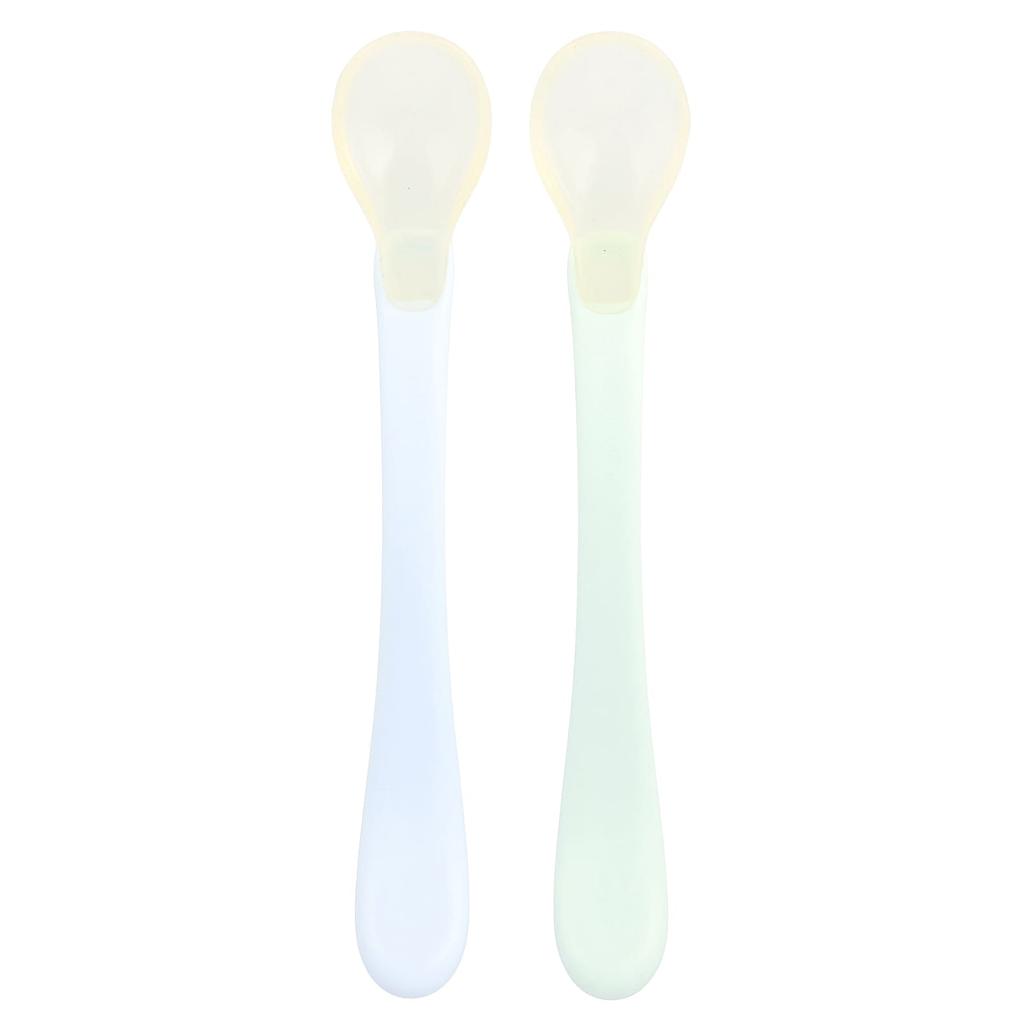 Green Sprouts, Silicone and Sprout Shield®, First Spoon, 6+ Months, Light Eaight, 2-Pack