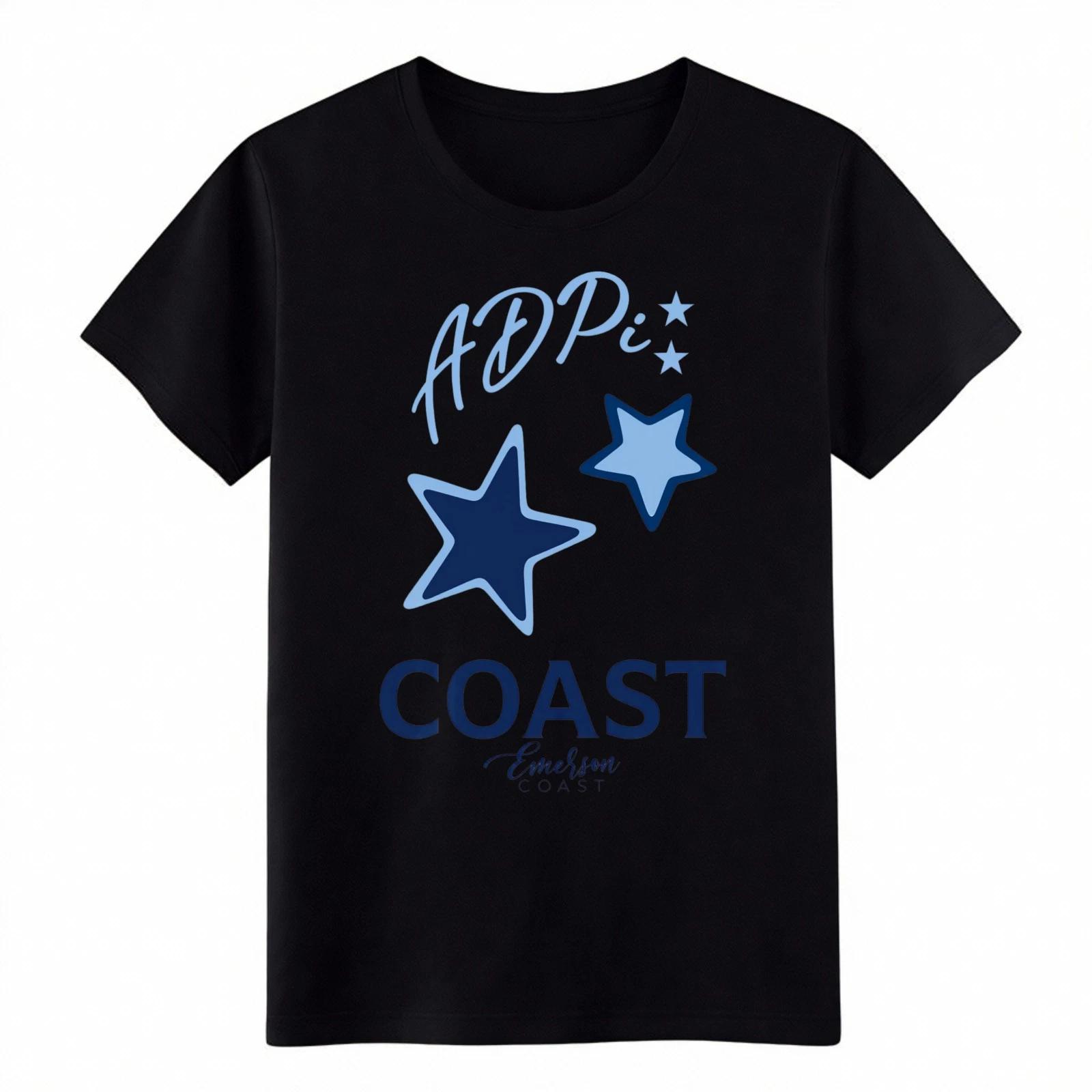 

ADPi Coast Stars Sorority Graphic Casual Cotton T-Shirt for Men Women M