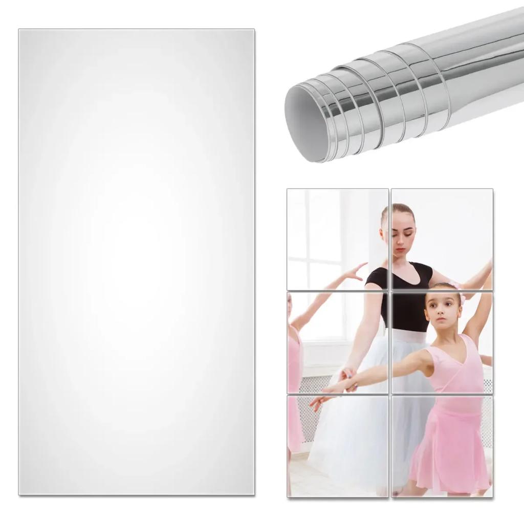 Självhäftande Spegelklistermärken 60x100cm /50x100cm Spegel Hela Kroppen Set Väggklistermärke Akryl Spegelkakeldekaler För Vägg Badrum