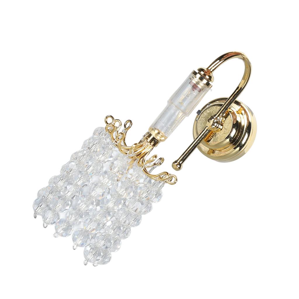 1:12 Scale Dollhouse Lamp Bead Decoration Wall Lamp 130mAh Battery Powered Miniature Furniture