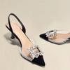 fashion Spring and Autumn Fashion New Sexy Banquet Comfortable Crystal Transparent Solid Color Pointed Toe Women's High Heels