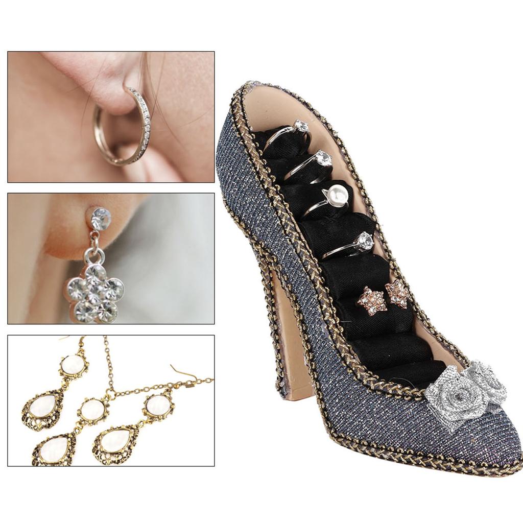 Jewelry Holder Dress Shoe Model Necklace Earring Bracelet Ring Hang Display Stand (High Heel)