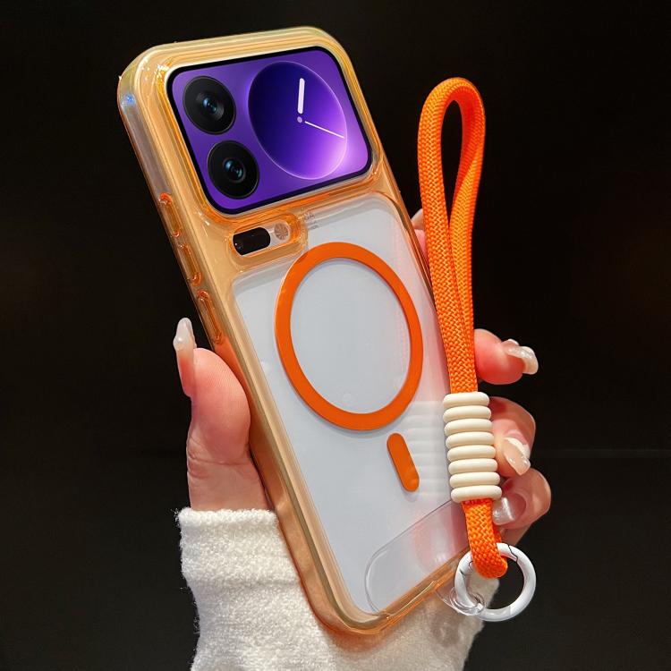 Precise Hole Shockproof Magnetic TPU Hybrid Transparent Acrylic Phone Case With Lanyard For Xiaomi 17 Pro Max