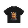 Black T-Shirt with Burger Graphic and Text Print for Casual Wear