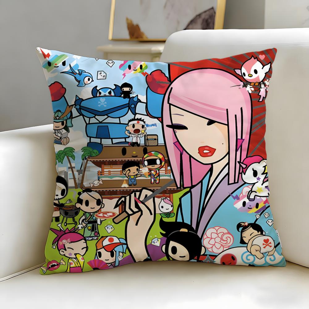 Popular Fashion Brand Tokidoki Cushion Cover Soft  EasyWash Pillow Case  Versatile for Couch Bed Travel and Office