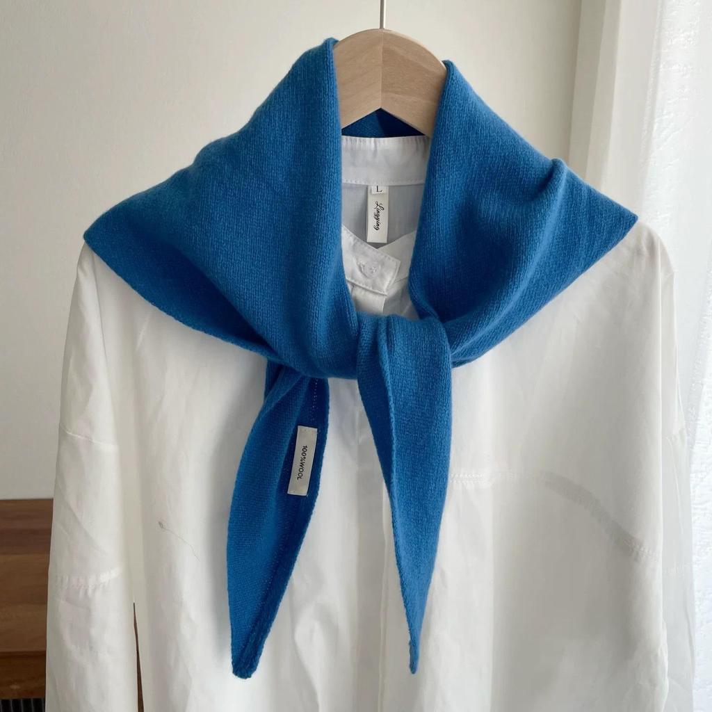 Damen 100% Wolle Strick Dreieckstuch – Warm, Vielseitig, Multifunktionelles Kopftuch.