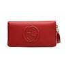 Soho Logo-Prägung Quastenanhänger Reißverschluss lange Lederbrieftasche Brieftasche Regular Damen Rot Klassische Empfehlung