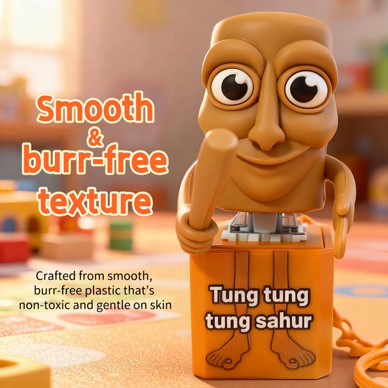 Tung Tung Tung Sahur Fidget Keyboard Clicker Keychain Stress Toy Anxiety Relief Toy With Sound And Light Stress Relief Toy