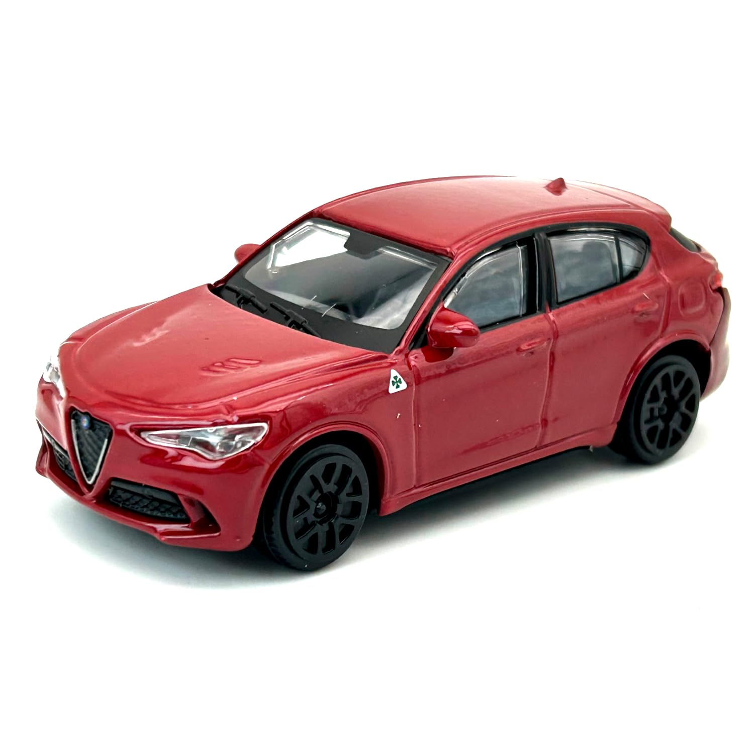 

Bburago масштаб 1/43 Alfa Romeo Внедорожник Stelvio Q4 Quadrofoglio V6 BI TURBO 510л.с. 2017 (красный)