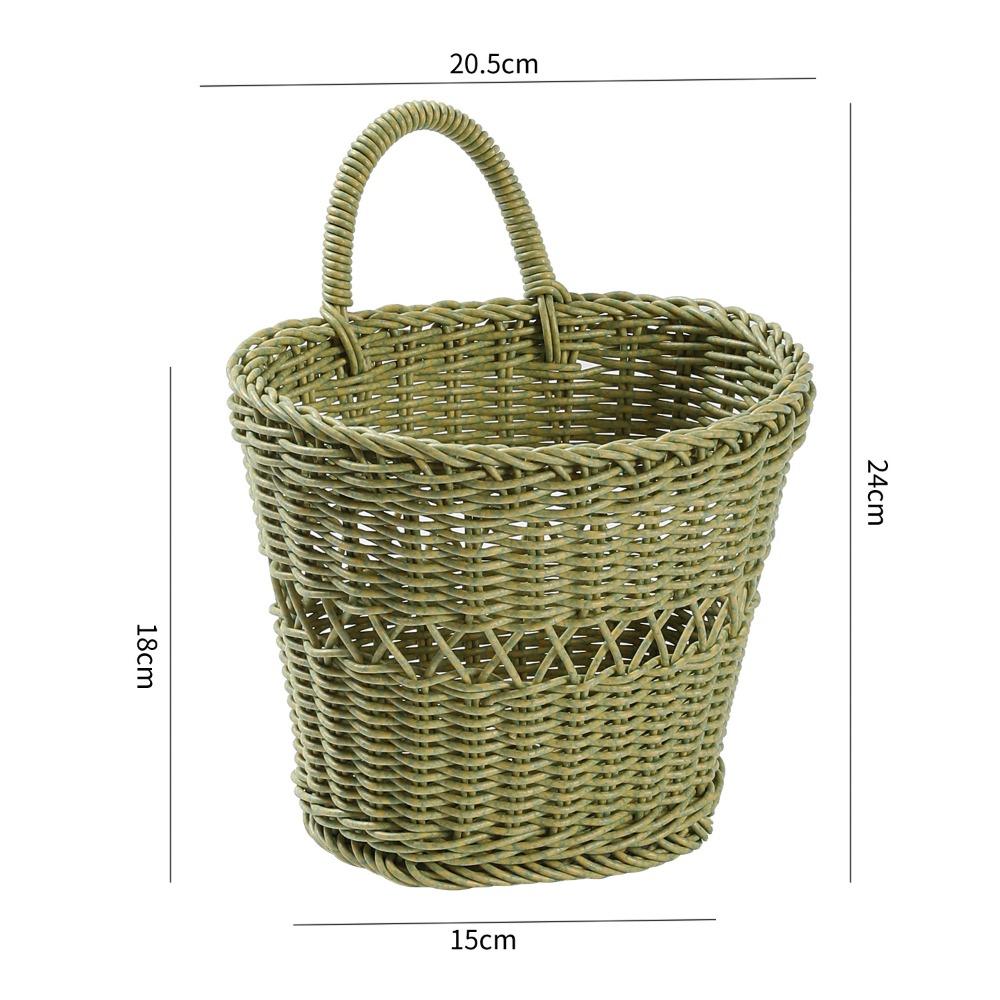 Faux Rattan Wall Hanging Basket Hollow Weave Faux Rattan Storage Basket Woven Basket  Home Storage