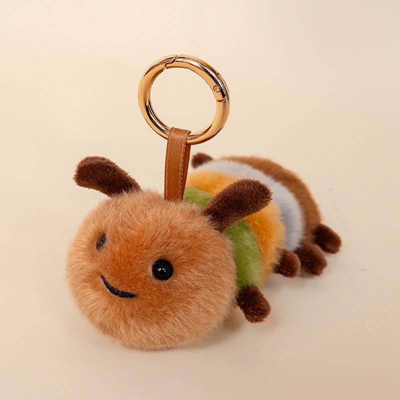 Elephant Skin Rabbit Plush Keychain: Cute Insect and Plant Series with Caterpillar and Bee Figures