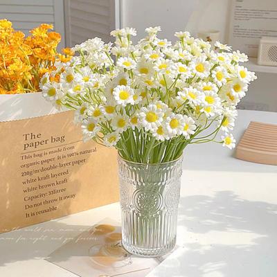 6Pcs Artificial White Daisies Realistic Fake Flower Branch Home Office