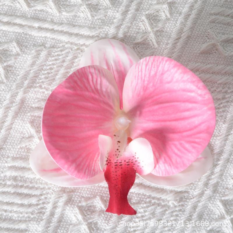 10 Stück Simulierte Gemusterte Schmetterlingsorchidee Künstliche Blumen für Heim-Zimmerdekoration Hochzeitskranzdekoration DIY Haarkarten