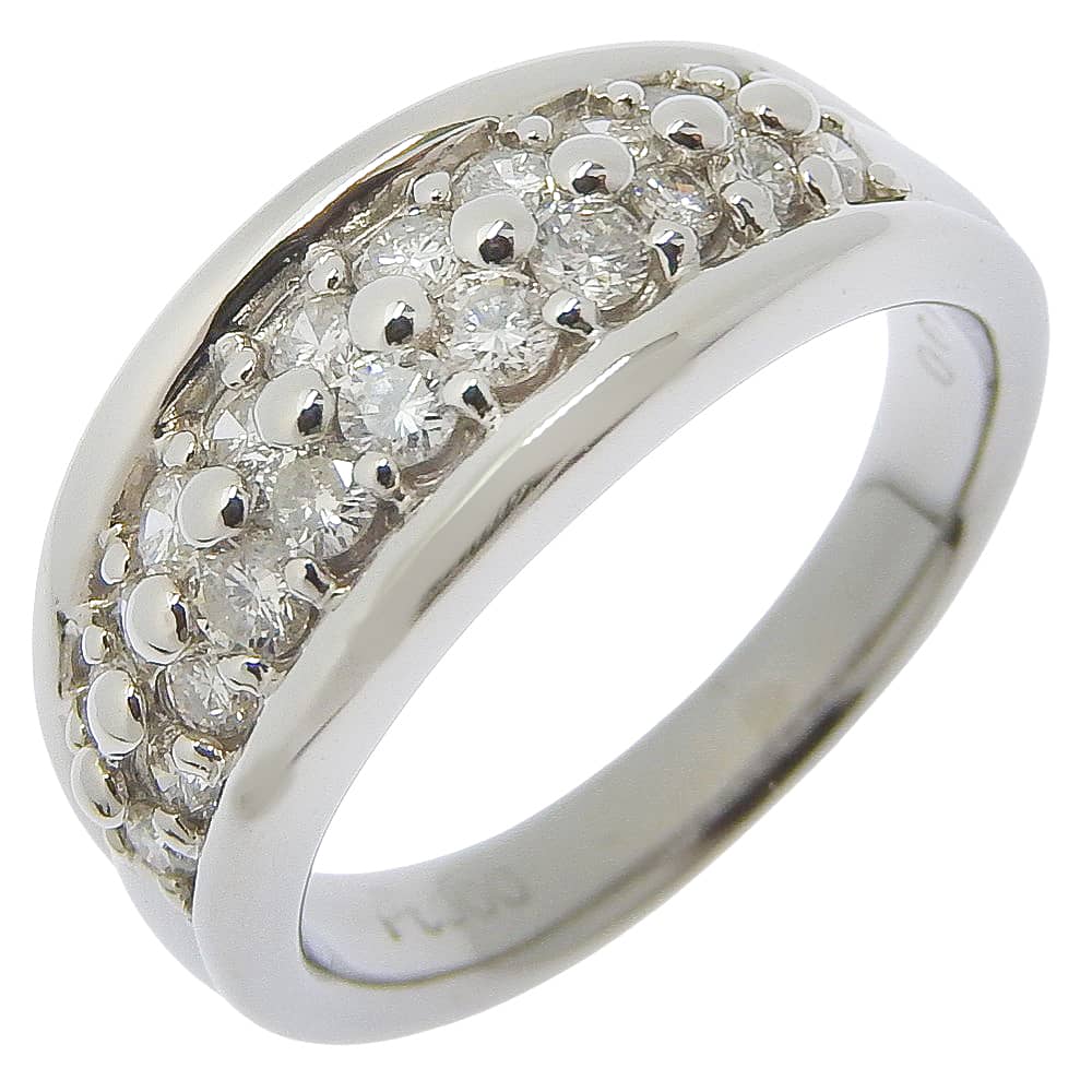 

Ring Pt900Platinum/diamond #4.7(US Size) 8.5g Women Used