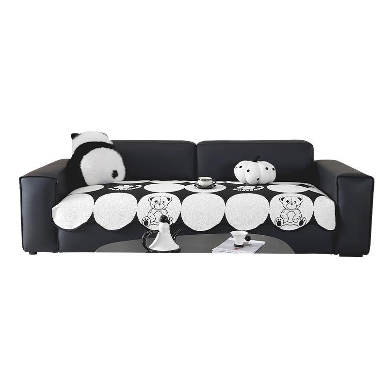 Cartoon Autumn And Winter Sofa Cushion  New Four-Season Universal Non-Slip Leather Sofa Seat Cushion Straight Row Sofa Cover Towel
