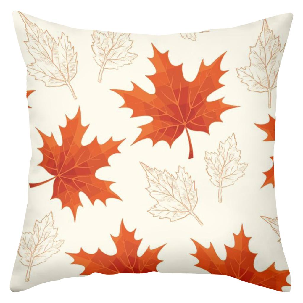 Autumn Maple Leaf Pattern Decorative Throw Pillows Polyester pillowcase, sofa decorative cushion cover, bedside throw pillow