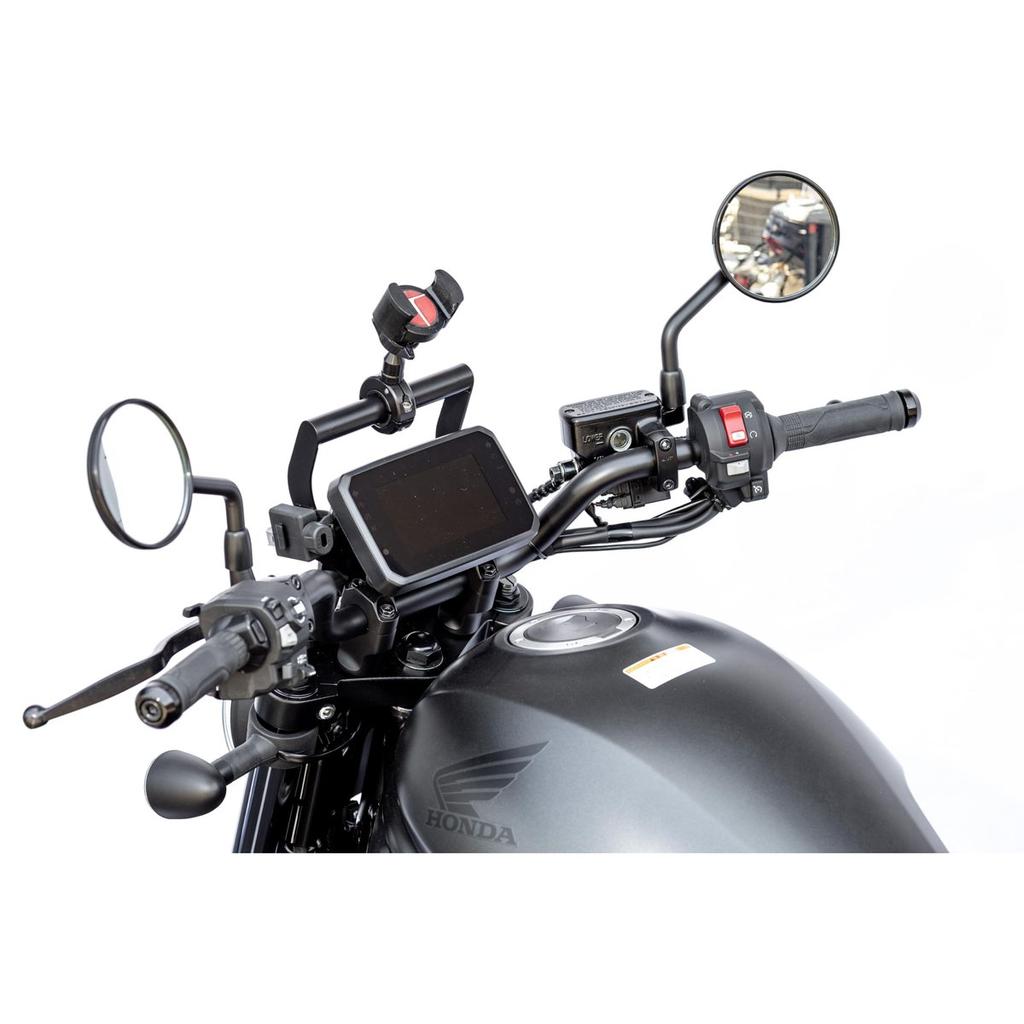 Kijima Motorcycle Handlebar Mount Bar Stay Matte Black for Honda Rebel 1100 / T 2025- Steel 22.2mm 204-0715