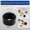 Stainless Steel Corrugated Hose Nut with No-Impact Wave Screw, Seal Ring, Leather Pad, Pressure Relief Valve Interface, and Fastener Gasket
