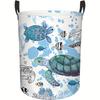 1pc, Turtle Laundry Basket, Round Storage Bin with an Ocean Theme, Collapsible Storage Box with Handles, Suitable for And Home Organization, Laundry B