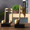 Music Note Sculpture Gold Resin Musical Symbol Figurine Modern Tabletop Decoration for Piano Room Home Office Table Centerpiece