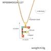 Colorful Zircon Alphabet Pendant Necklace - Hip-Hop Style