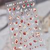 5D Pink Blue Bear Dessert Cake Pudding Candy Cane English Slogan Nail Art Stickers Cute Baby Bear Party Embossed Decals
