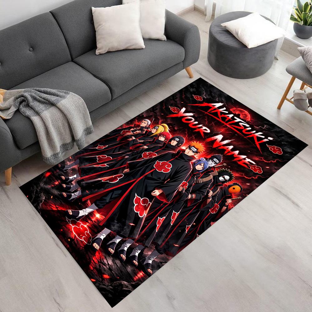 Naruto Character Personalized Name Floor Mat Design for Living Rooms Entryway Playrooms Dormitory Anti-slip Rug Office Home Decor Best for Christmas