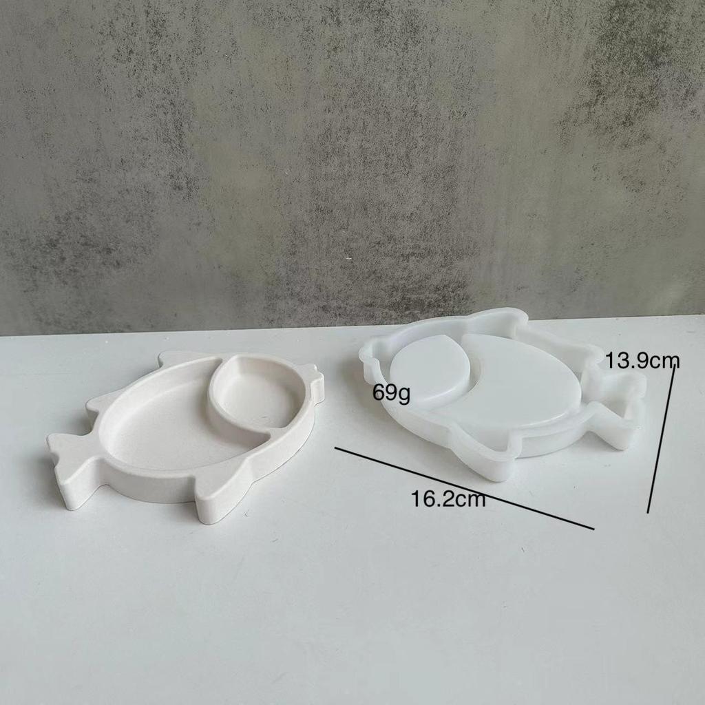 Owl Fish Clover Storage Tray Silicone Mold Heart Plaster Resin Jewelry Storage Plate Gypsum Mould Crystal Drop Glue DIY Decor