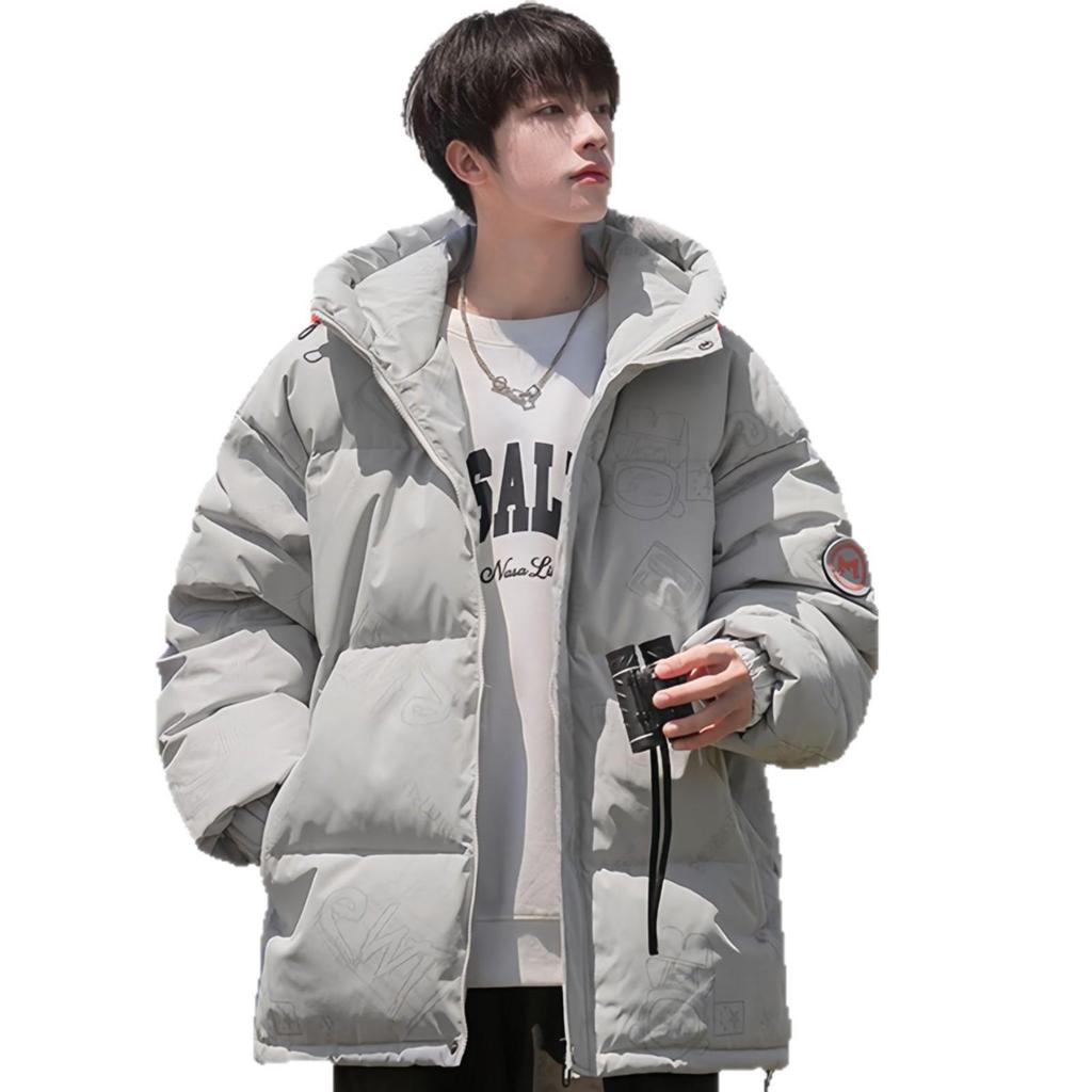 Cross-Border E-commerce Student White Duck Down Jacket: Men's Winter Short Hooded, Windproof, and Warm Thickened for Couples