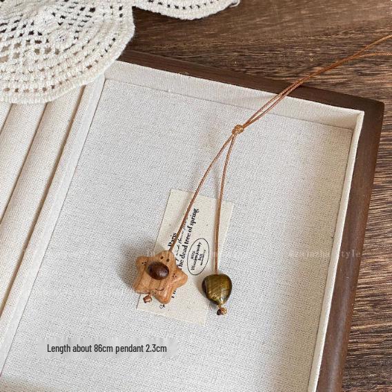 Mori Acorn-Style Ethnic Necklace: Handmade Woven Cotton & Linen Unisex Apparel Accessory