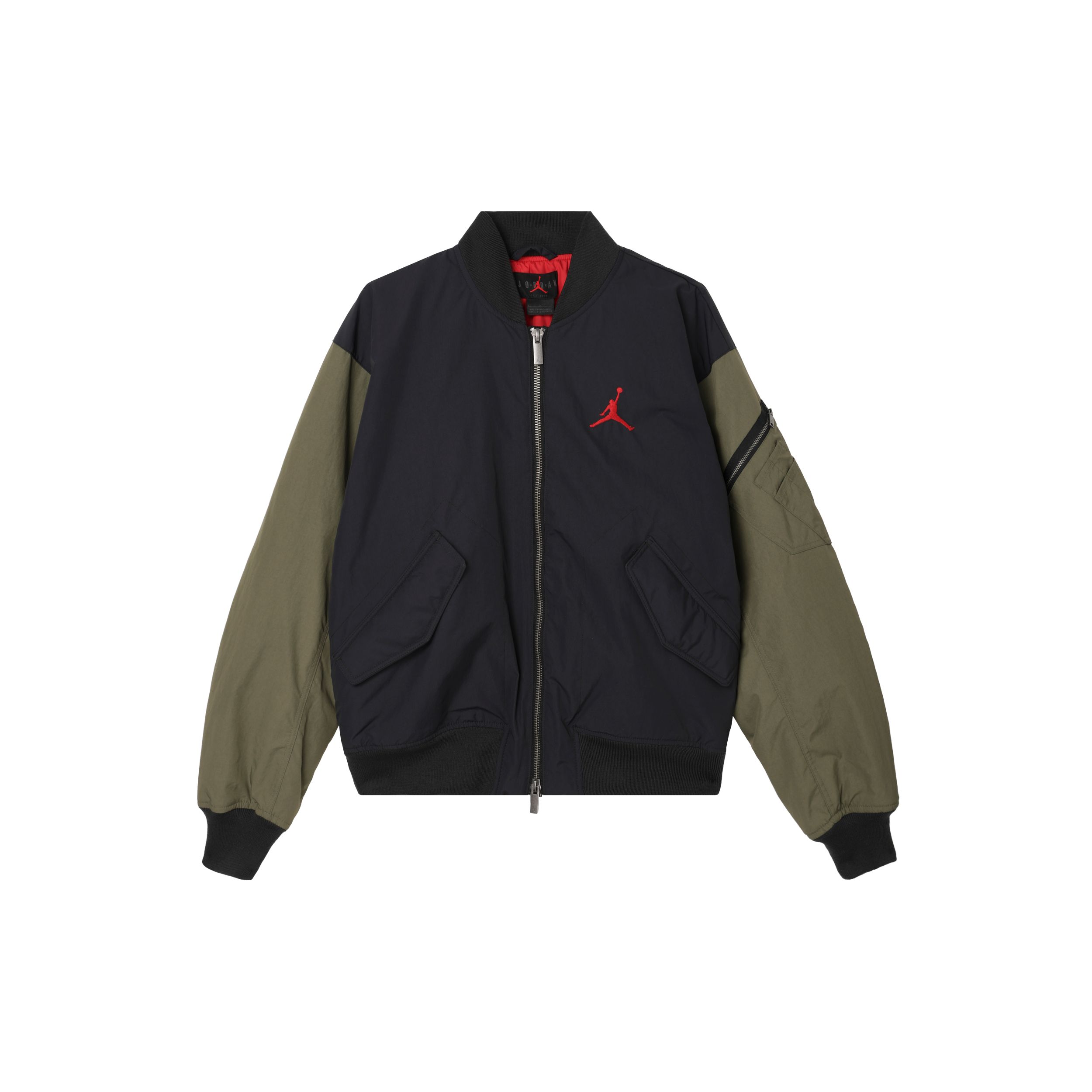 

Jordan Бавовняна куртка з довгим рукавом і блискавкою зі зрощеною літерою Чоловічі куртки чорні HV5152045 XL