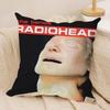 B-British Band Radioheads Cushion Cover Silky Short Plush Invisible Zipper Dustproof Sofa Pillow Case For Home Decor