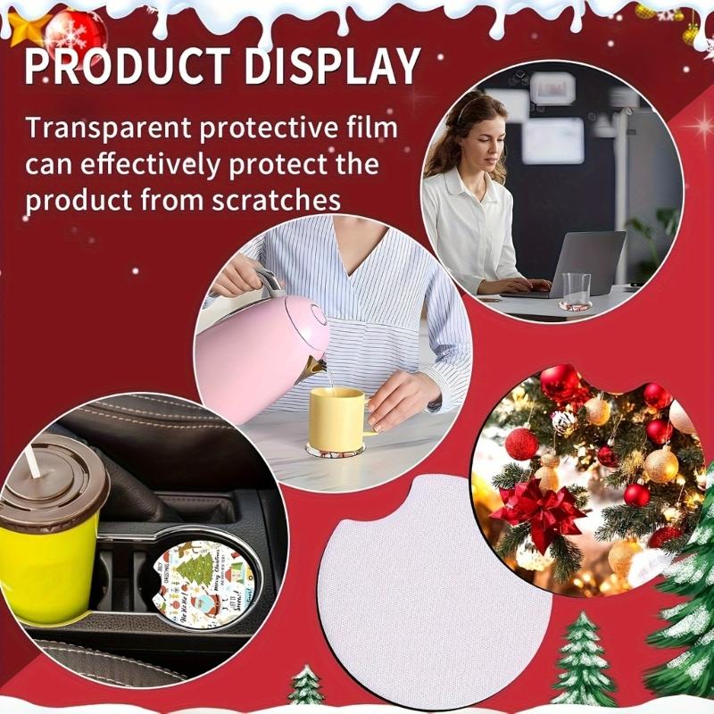 Pack of 38 Sublimation DIY Set Customizable Christmas Decors Set with Sublimation Blanks for Stylish Ornament