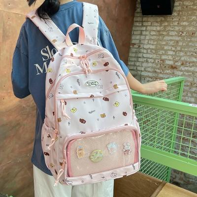 High-appearing Girl's Backpack  Large Capacity Backpack for Middle School and High School Students  Fashionable Pockets