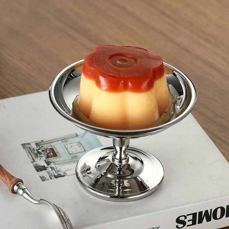 Stainless Steel Ice Cream Cup, Pudding Dessert Bowl, High Base Dessert Cup, Fruit Salad Serving Dish, Cake Plate Snack Dish