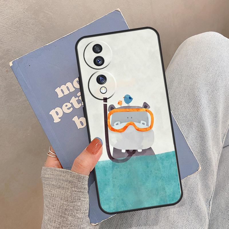

Чехол с рисунком бегемотов для Honor Magic 5 6 7 8 Pro Чехол для Honor 200 400 Lite 50 70 90 X8a X8b X9a X9b X9c Honor Magic6 Lite