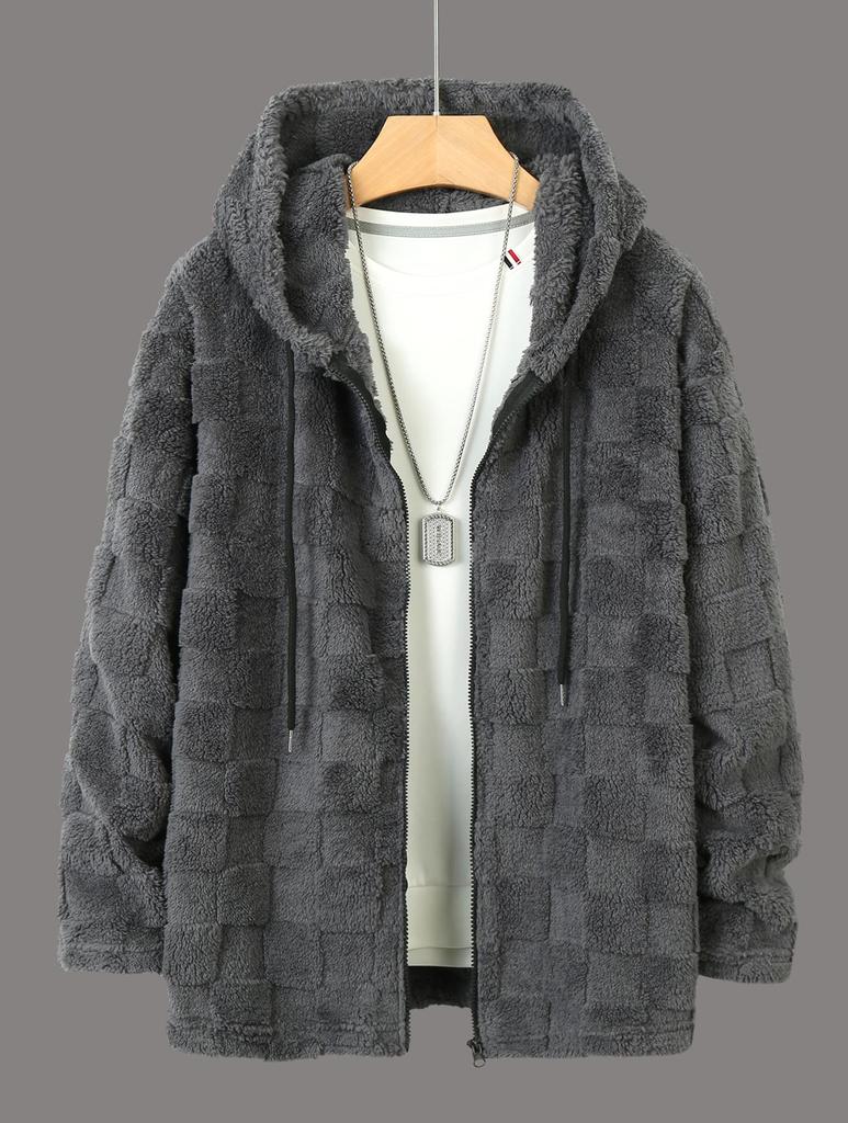 Men's Winter Thick Hooded Zip-Up Sweatshirt – Trendy Casual Jacket for Couples
